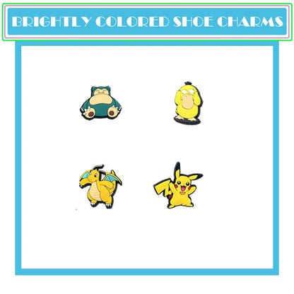 27Pcs Potdemiel Pokémon Series Shoe Charms For DIY Charms Shoe Decoration Accessories Shoe Pins Bubble Slides Sandals