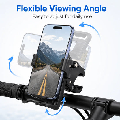 Universal Handlebar Phone Holder Adjustable Bike Scooter Stroller Wheelchair Mount Clamp Stand for 4.0-7.0 Inch Smartphones Uses