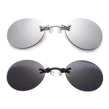  VIEWRING1-2PCS Clip On Nose Glasses Round Rimless Matrix Morpheus Sunglasses Mini Frameless Vintage Men Eyeglasses