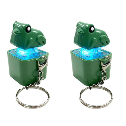 Croaking Frog Fidget Toy Keychain Rechargeable Frog Keychain with Sound & LED Lights, Funny Frog Keyboard Clicker Stress Relief