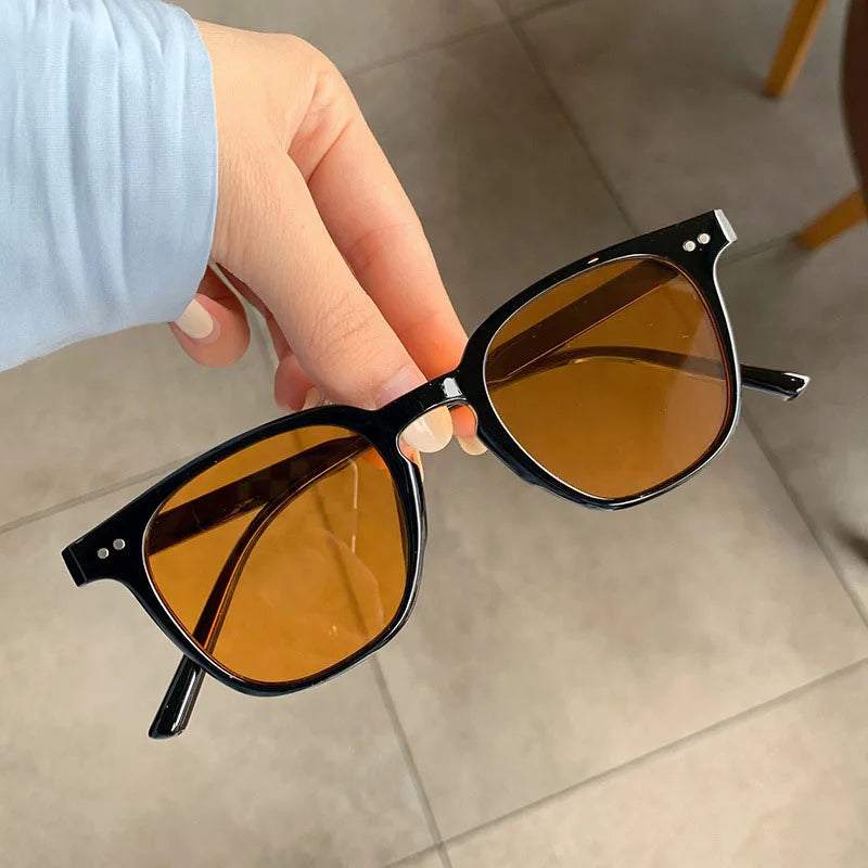 New Vintage Luxury Sunglasses for Women & Men, Square & Small Round Frame Fashion Eyewear, Classic UV Protection Sun Glasses