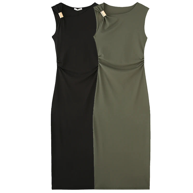 HXAO Womens Ruffled Bodycon Dresses Green Black Dress Summer Woman Sexy  Sleeveless Long Dresses Asymmetric Corset Vestidos 066