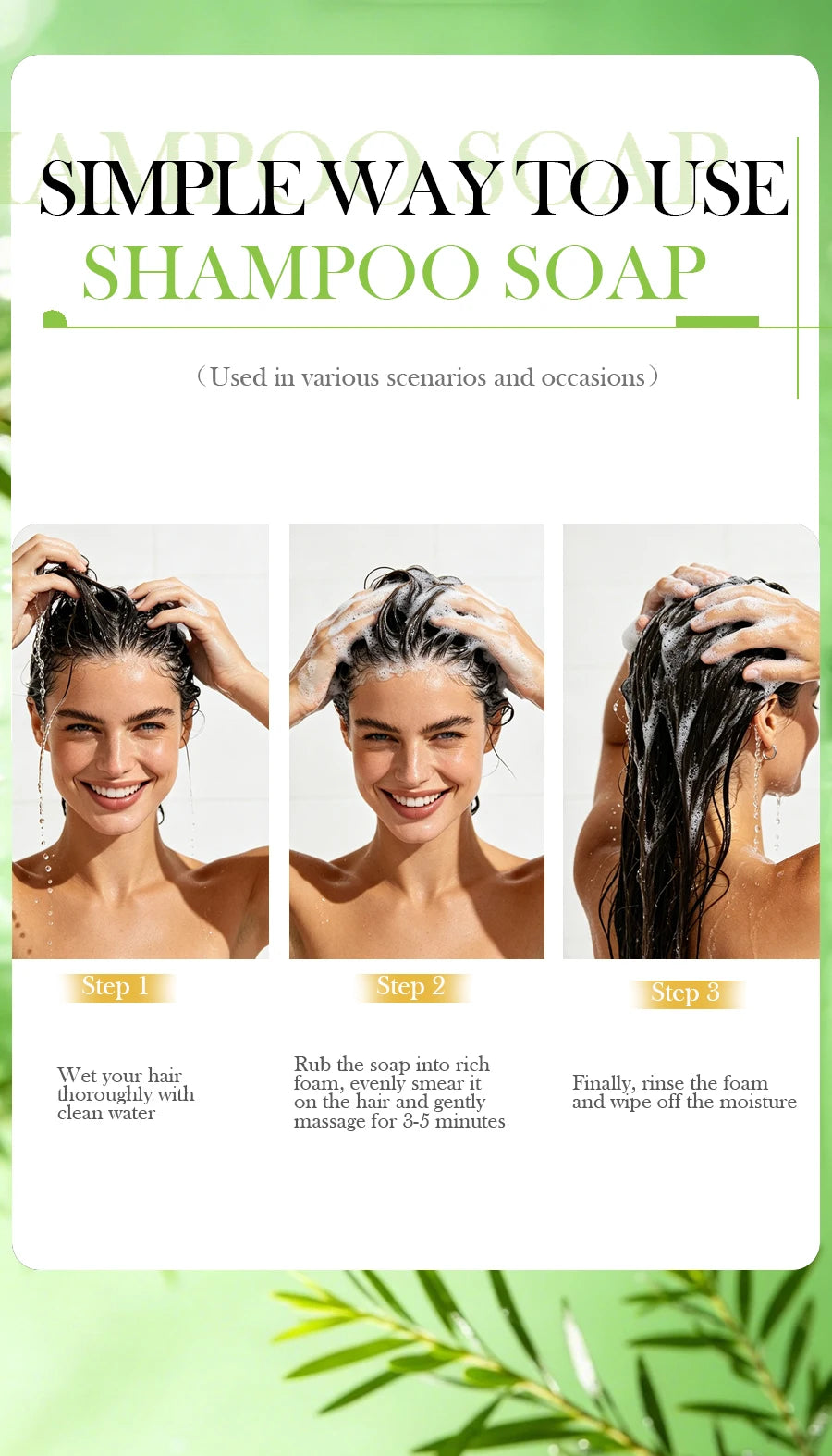 Tea tree essential oil plant shampoo is refreshing, oil controlling, dandruff reducing, and strong for hair. Handmade shampoo wi