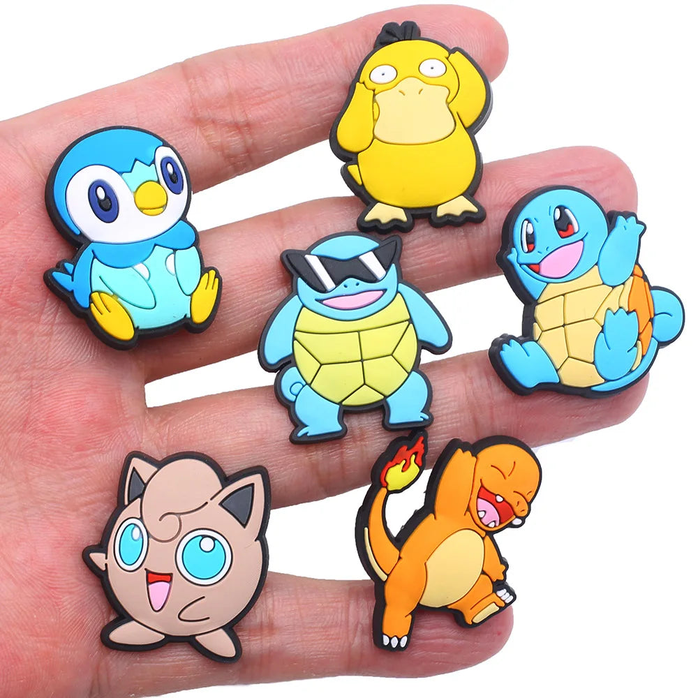 11pcs/set Pokemon Cool Pikachu Squirtle for Cartoon Shoe Charms Decoration Accessories for Classic Clog Kids Gifts