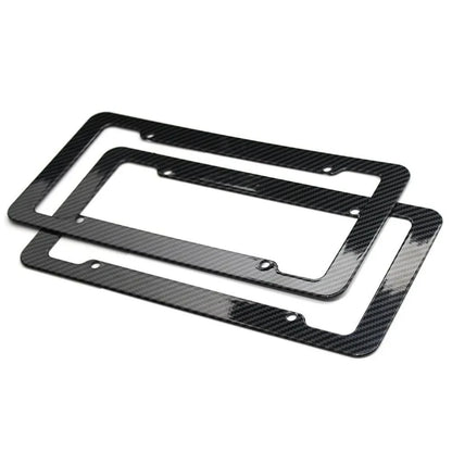NEW Universal 30*15CM 1/2pcs License Plate Frame Carbon pattern Plastic License Plate Frame Bracket with Standard Screw Kits