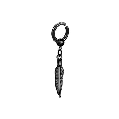 1 Pcs Clip On Hoop Earrings For Men Women Stainless Steel Fake Non Piercing Magnetic Dangle Earring Black Huggie Hoop