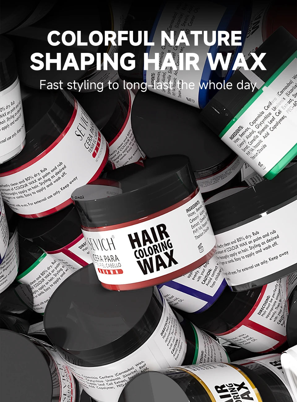 13 colors Halloween Hair Colour Wax 50g/120g DIY Temporary Dye Hair Mud Wax Hair Colour Cream For Daily Party Cosplay Men&Women