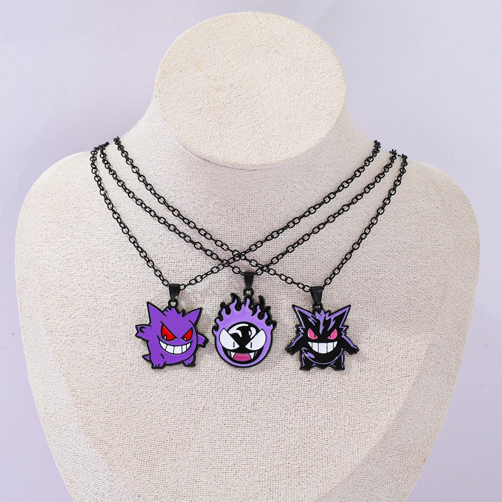 Gengar Cosplay Pendant Necklace - Anime Charms Jewelry for Women Men Kids Chain Choker Perfect Party Gift