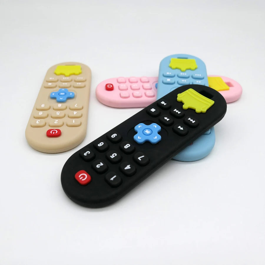 Children's Silicone Remote Control Teether Baby Oral Appetite Period Soothing Remote Control Teething Bite Gum Anti-Eating Toys