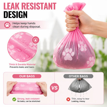 180PCS Dog Waste Bags Thick Leakproof Pet Poop Bags with Easy Carry Rolls for Dogs Cats Walking Outdoor Cleaning