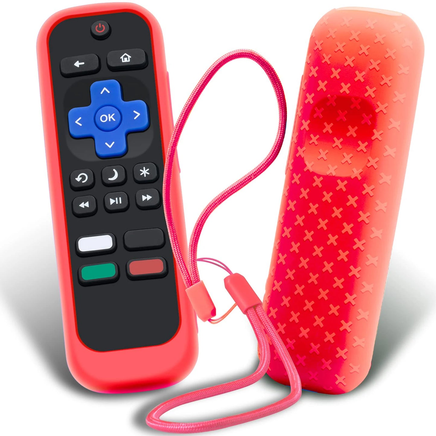 Case for Roku Remote Universal Replacement Controller Silicone Sleeve Skin Glow in The Dark(Red and Black Not Glow)