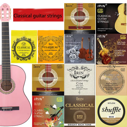 6 Pcs Strings Classical Guitar Strings Black Clear Nylon Guitarra Strings Sliver Plated Copper Wound String Guitar Accessories