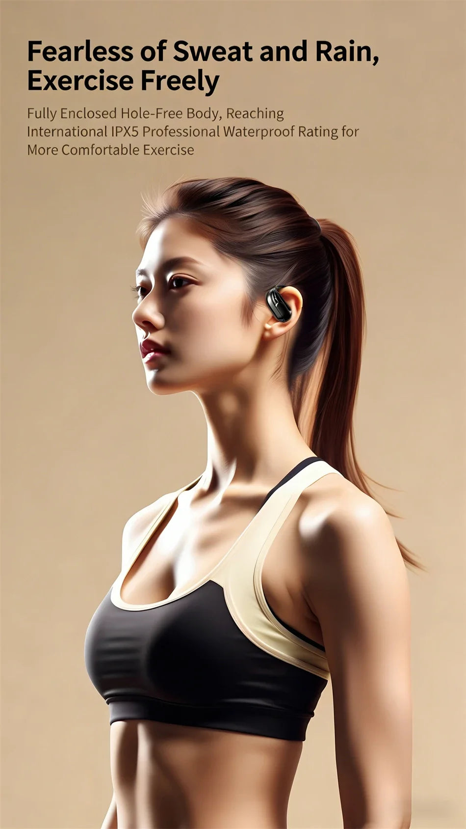Wholesale Wireless Headphones Bluetooth 5.4 Earphones True with Mic Button Control Noise Reduction Earhooks Waterproof Headset