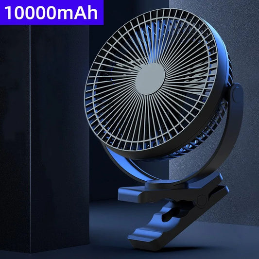 USB Charging Home Room Table Wireless Electric Fan 10000mAh Battery Outdoor Travel Portable Clip Ceiling Fan 4 Speed Adjusted