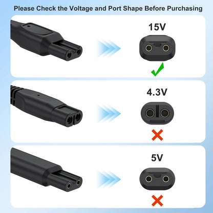 15V UK EU US Shaver Charger Cord For Philips Series 3000 7000 9000 5000/OneBlade Pro/S6680 MG7791 MG3750 MG7750 S9311 Power Cord