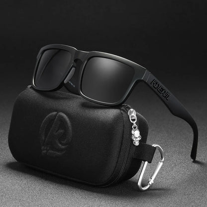 KDEAM Men's Polarized Sunglasses Square Casual Outdoors Sun Glasses Women Unisex Sunglass For Couple With Zipper Case