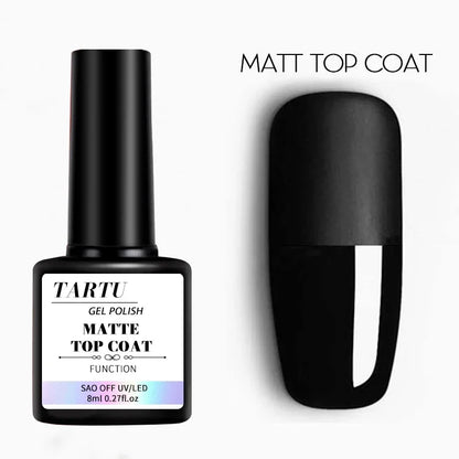1pc/2pcs/3pcs 8Ml Functional Gel Nail Art Set with Base Coat and Diamond Top Coat,Matte Top ,Soak Off  for Nail Art Design Tool
