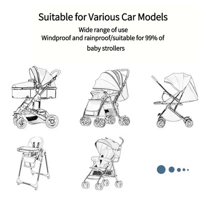 Universal Waterproof Pram Rain Cover Baby Stroller Accessories Transparent Wind Dust Shield Zipper Open for Pushchairs Raincoat