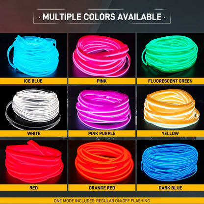 1/2/3/4/5M LED Decorative Lamp, Flexible Neon Cable Strip, USB Interior Lighting for Vehicles, Party Mood Diode, Ambient Lights