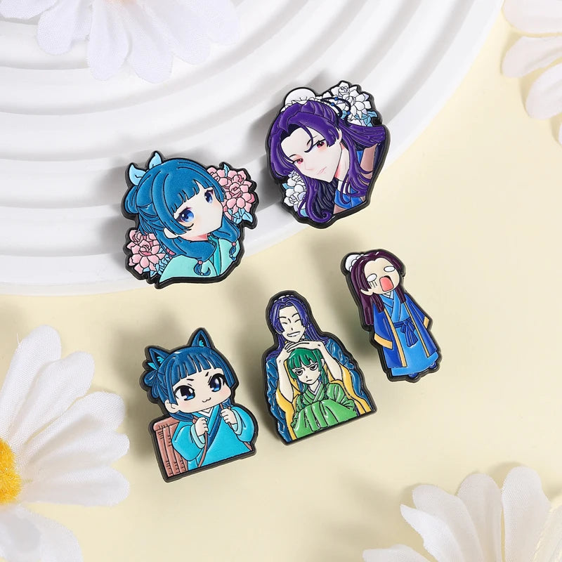 Maomao Light Novel Brooch Enamel Pins  Cute Japanese Anime Cartoon Character Brooches Lapel Badge Jewelry Gift for Fans Friends
