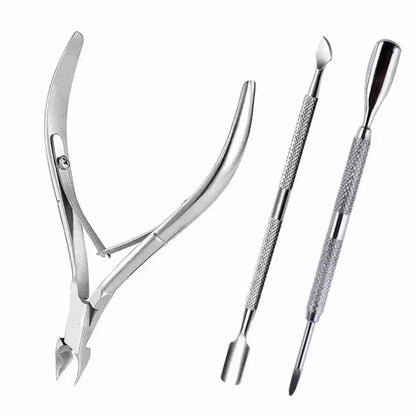 Nail Professional Stainless Steel Nail Cutter Scissor Nippers Muti Function Cuticle Pusher Remover Nail Care Manicure Tools Kits