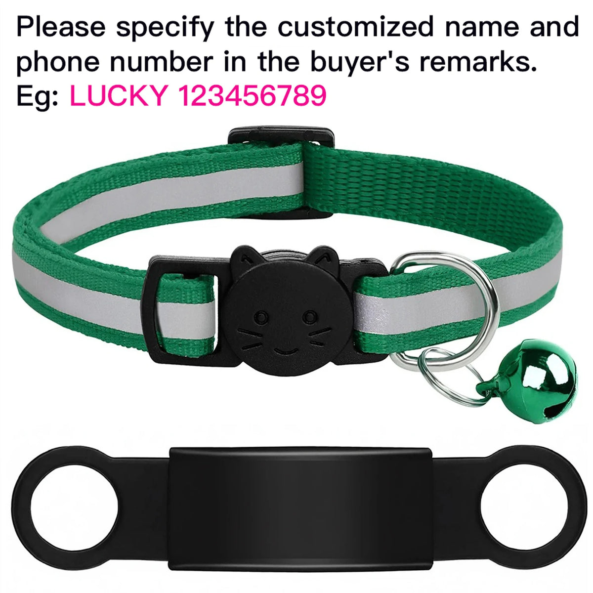 Customized Pet Collar Reflective Cat Collars Free Engraved Puppy Kitten Pet ID Nameplate Necklace With Bell Anti-lost For Cats