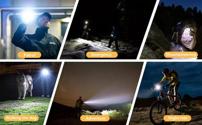 Mini USB Rechargeable LED Flashlight - Portable Super Bright Torch with Tail Magnet, Side COB Emergency Light & Camping Lantern
