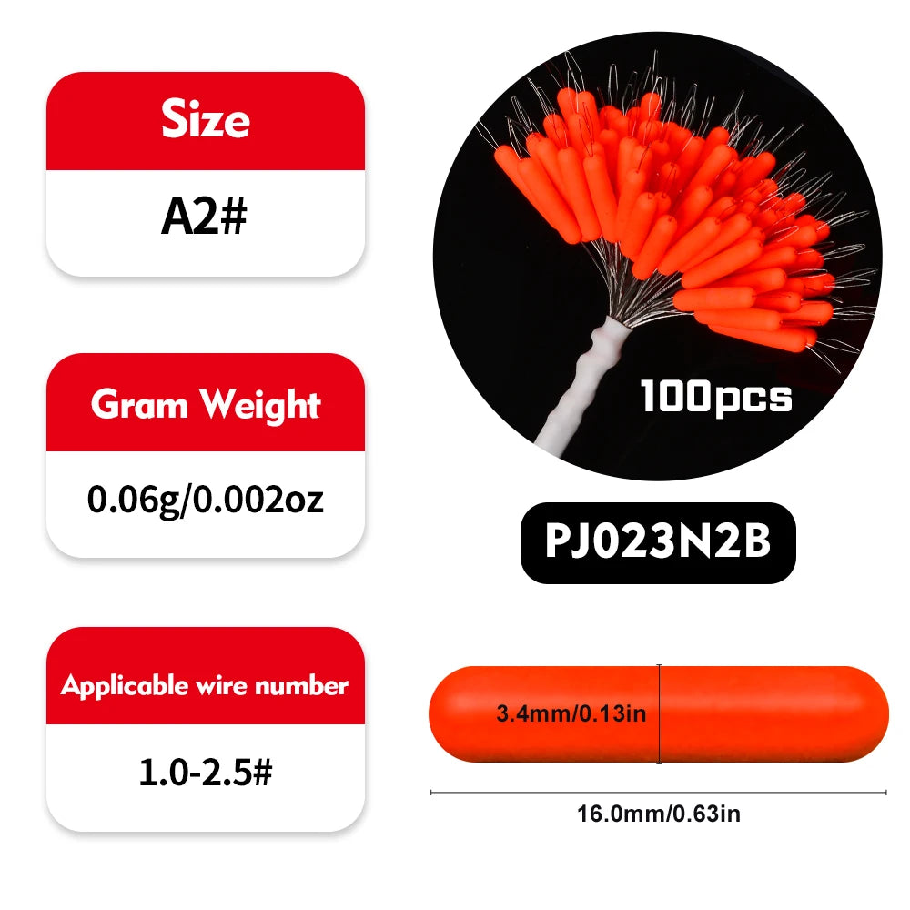 100pcs Premium Rubber Oval Bobber Stoppers - Space-Saving Float Stops for Fishing Gear - Durable Fishing Accessories for Anglers