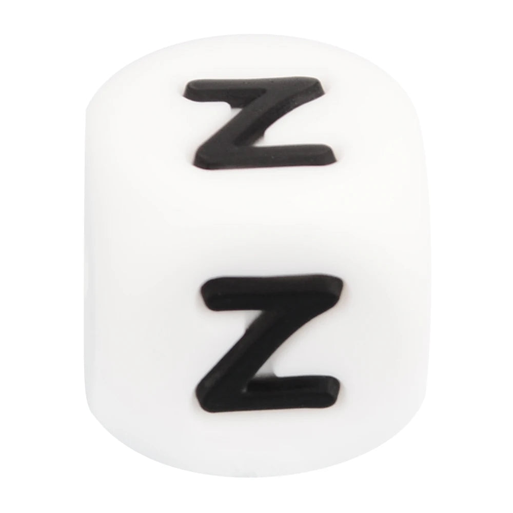 Lofca 100Pcs 12MM Silicone Letter Beads Silicone Beads Loose Beads Food Grade DIY Bracelet Necklace Pacifier Chain Accessories