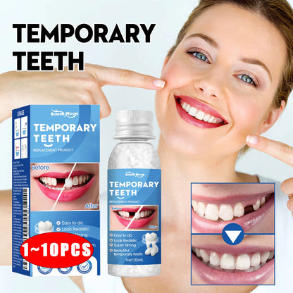 Resin Temporary Tooth Repair Granules Teeth Gaps Missing Broken Tooth Filling Moldable Adhesive Dentures False Teeth Tools