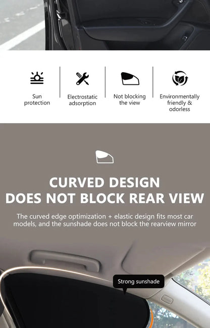 New Electrostatic Sun Visor for Car Side Window 4-Layer Sun Shade Curtains Anti-Glare UV-Blocker Auto Internal Blocker 99.9% UV
