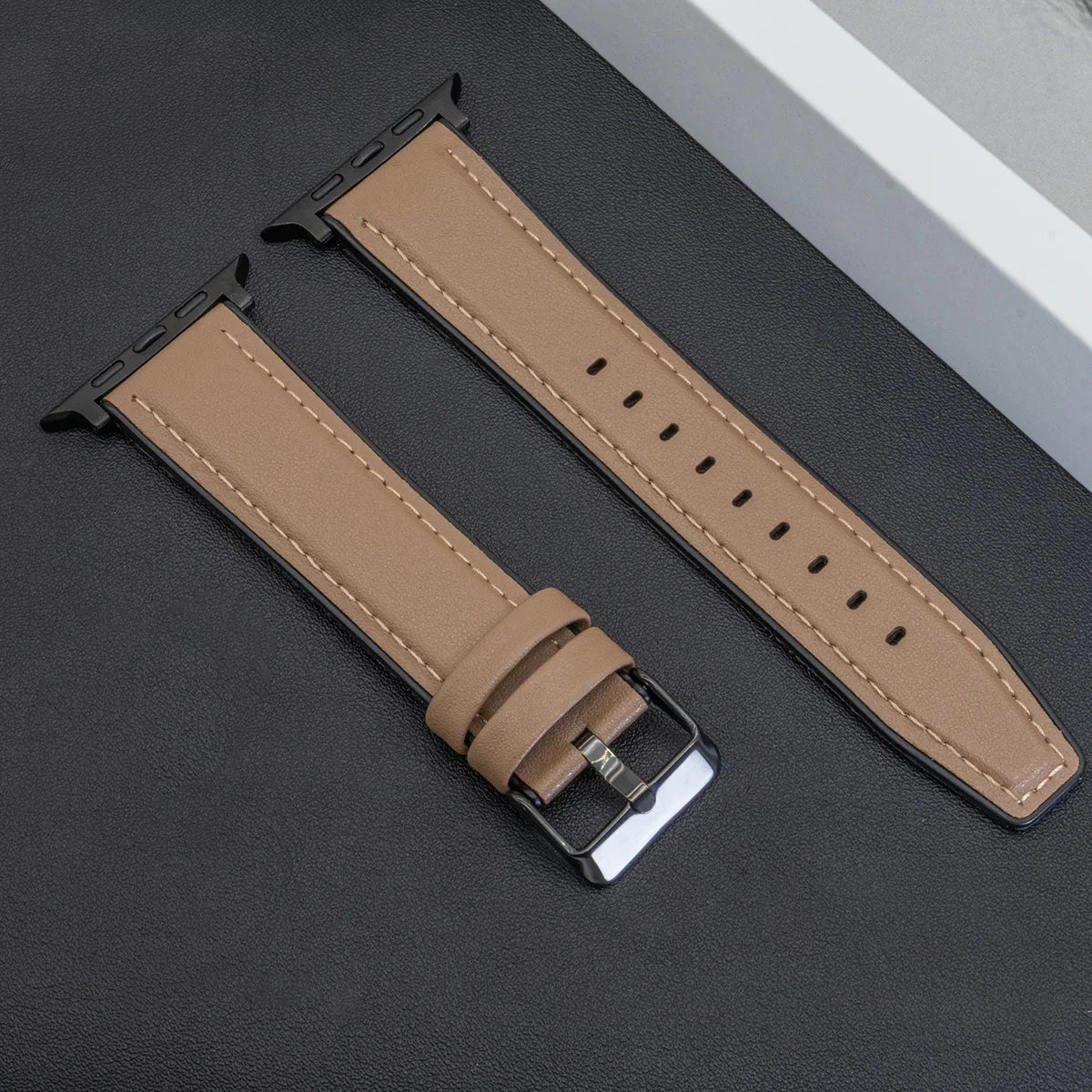 Leather Band Strap for Apple Watch Band Ultra 3 49mm 11 10 9 8 7 46 45 41mm High Quality for IWatch Series 6SE54 44 40mm Correa