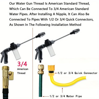 High-Pressure Car Washing Water Gun, External Cleaning Of RV, Foam Kettle Cleaning, Garden Water Hose Nozzle, Garden Shower,