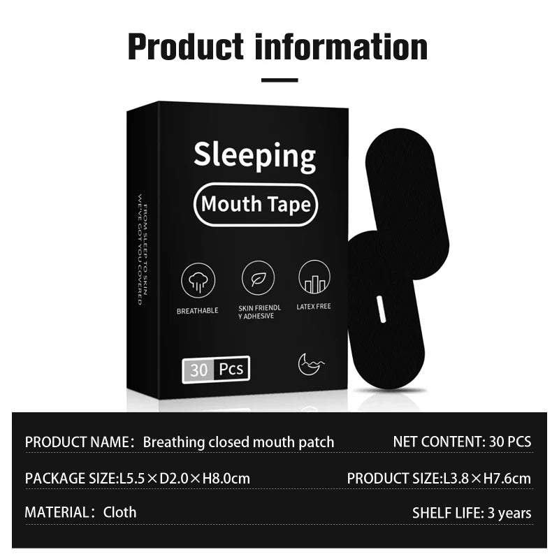 30/60/90Pcs Anti Snoring Mouth Tape Better Sleeping Mouth Breath Strips Medical Grade Nose Breathing Stickers for Home Travel