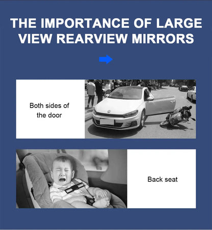 SEAMETAL Car Baby Mirrors Interior Rear View Mirror Wide Angle Convex Rearview Mirror Anti Glare Large Vision Auxiliary Monitor