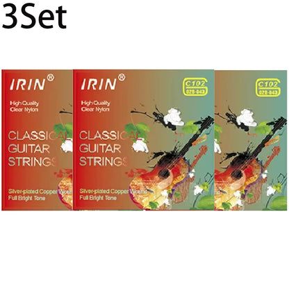 6 Pcs Strings Classical Guitar Strings Black Clear Nylon Guitarra Strings Sliver Plated Copper Wound String Guitar Accessories