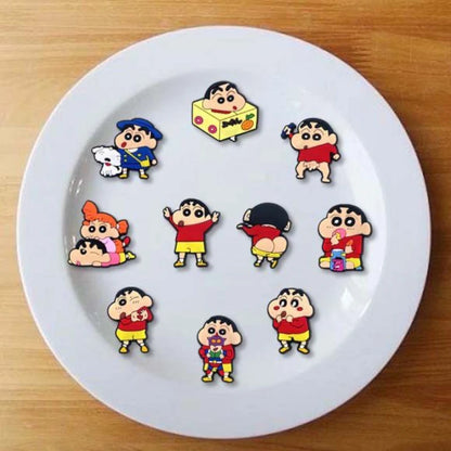 10/21Pcs Miniso Kawaii Anime Crayon Shin-Chan Shoes Buckle Accessories For Clogs Cartoon Shoes Charms For Party Xmas Gifts