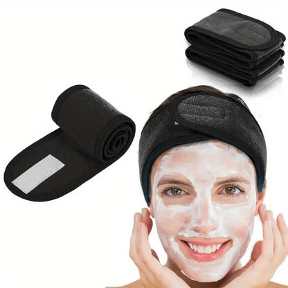 Women's Adjustable Wide Headband - Great Cosmetic Accessory for Yoga, Sports, Spa, Bath, Shower, Makeup and Face Wash