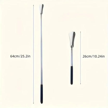 1pc Portable Stainless Steel Shoe Horn With Three Adjustable Lengths for Shoe Lifting And Wearing Shoe Accessories