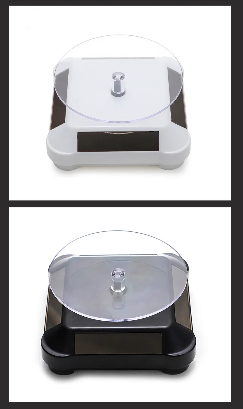 Solar Showcase 360 Automatic Rotating Turntable Jewelry Organizer Jade Ware Necklace Bracelet Watch Phone Display Stand