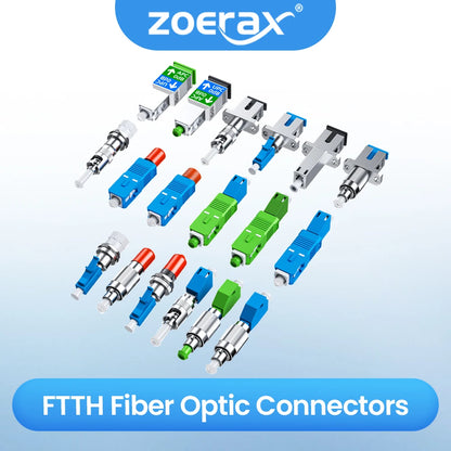 ZoeRax FC SC ST LC Male to Female Fiber Optic Connector FTTH Singlemode Adapter for Visual Fault Locator Optical Power Meter