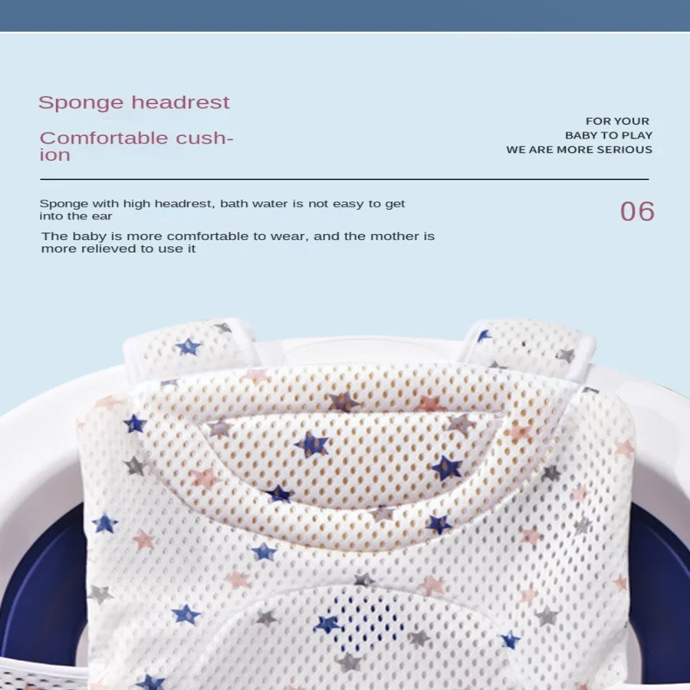 Cross-shaped Newborn Baby Bath Cushion Adjustable Anti-slip Baby Bath Net Mat Baby Bathtub Pillow Foldable Children Bathtub