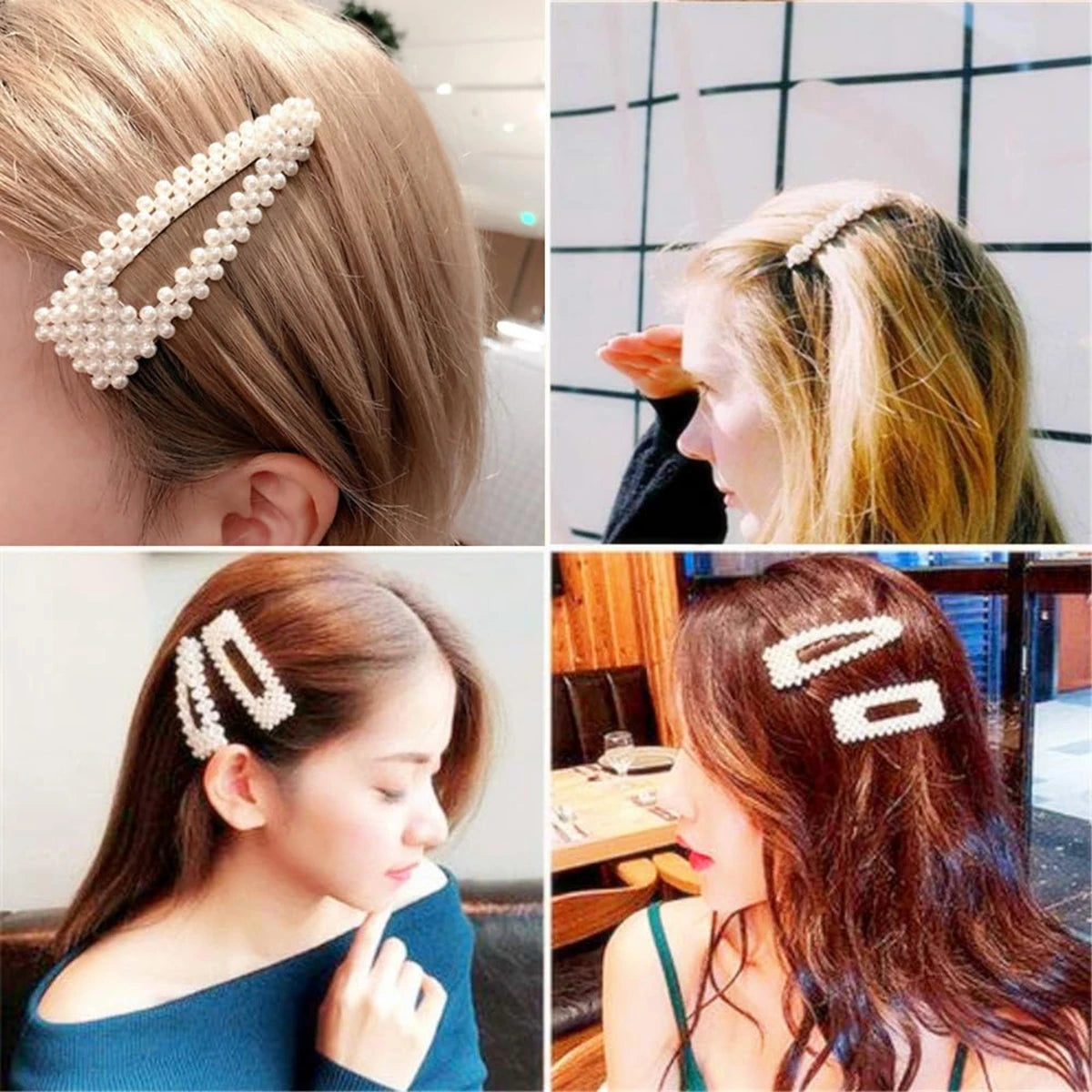 12//20/30/40 pieces of stylish and elegant pearl bow hair clips with French chic side clips for hair, suitable for daily use as