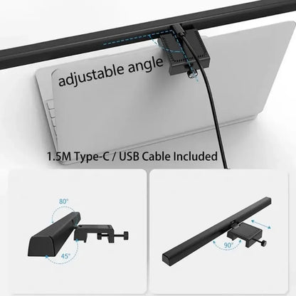 Eye-Care Desk Lamp 33cm 50cm LED Computer PC Monitor Screen Light Bar Stepless Dimming Reading USB Powered Hanging Table Lamps