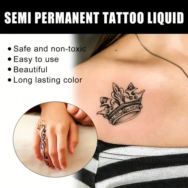 Long-Lasting Temporary Tattoo Inks with 3 Tattoo stickers Kit,Freehand Painting Gel for Makeup Trend Party Tattoos for Face Body