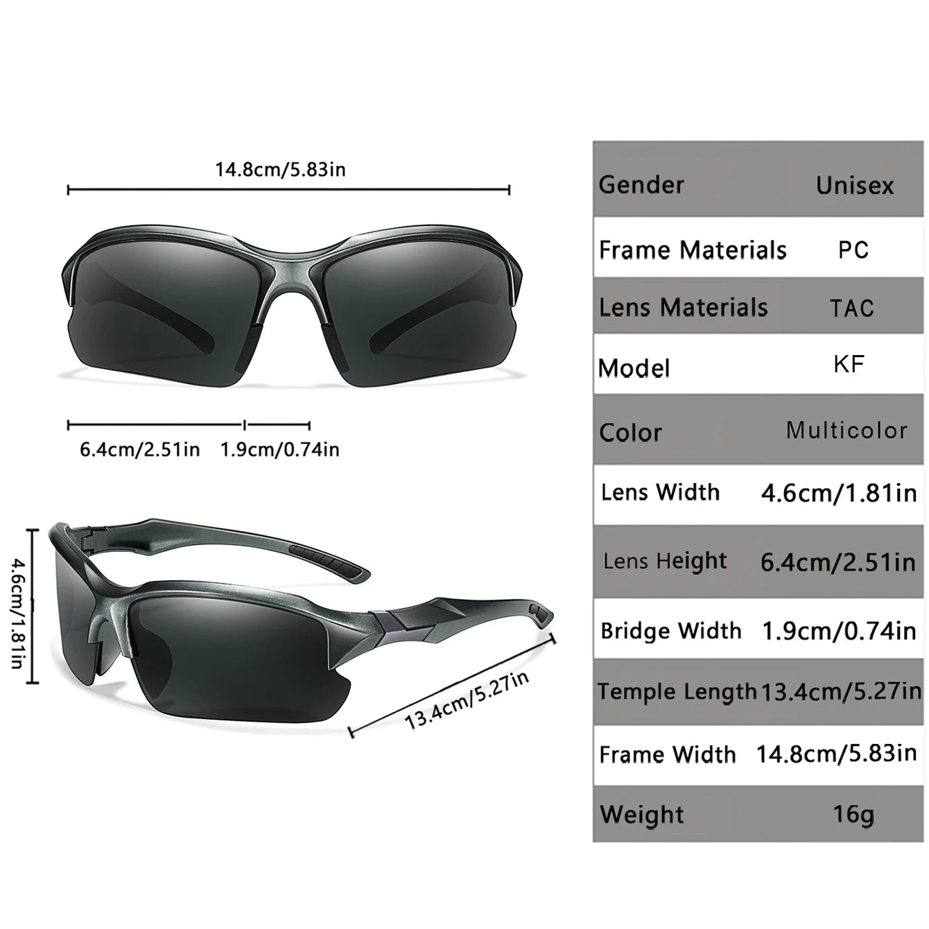 Polarized Lens Fishing Sunglasses Classic Sports Shades UV Protection for Men Women Outdoor Sports Running Hiking Cycling
