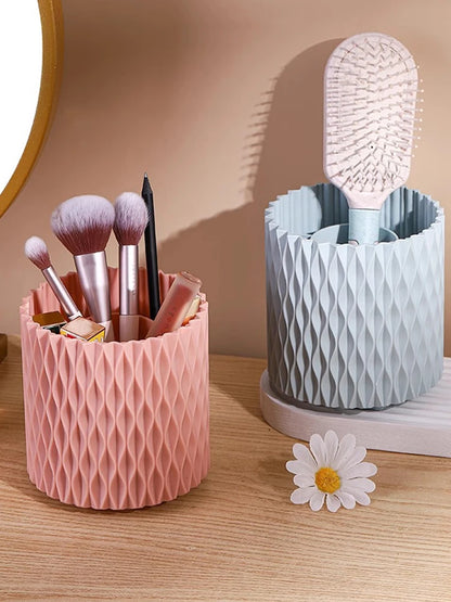 360 Rotation Large Capacity Makeup Brush Bucket Lipstick Eyebrow Pencil Eye Shadow Brush Storage Cartridge Portable Brush Storag