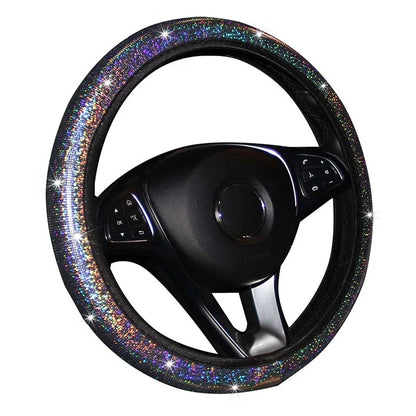 Car Universal 37/38cm Steering Wheel Cover Elastic Handle Cover Colorful Bronzing Diamond BlingBling Steering Wheel Accessories