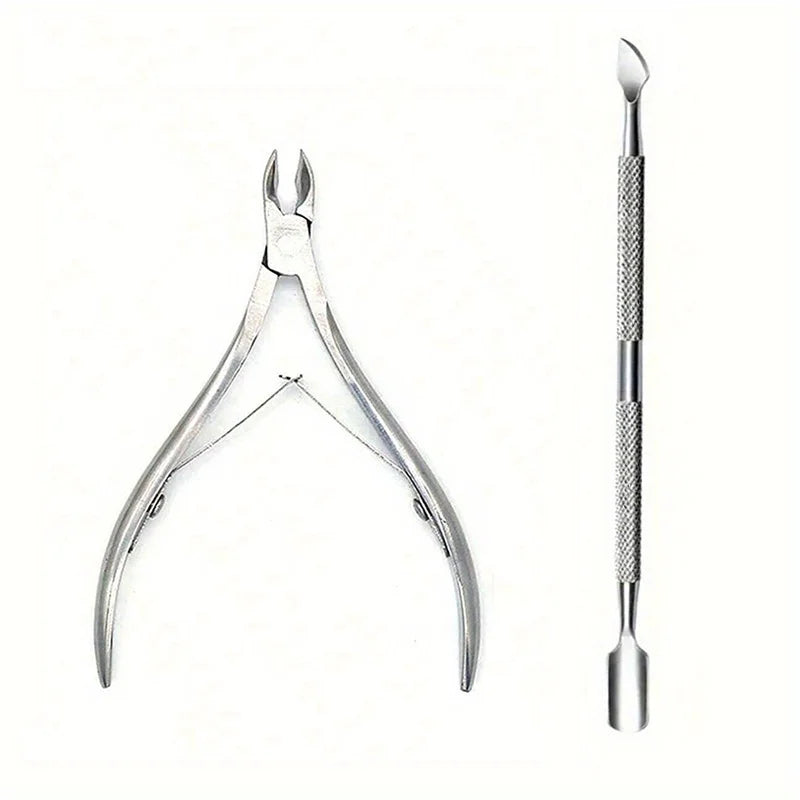 Nail Cuticle Pusher Tweezer Rainbow Cutter Nipper Clipper Dead Skin Remover Stainless Steel Manicure Nails Art Tool ManicureTool