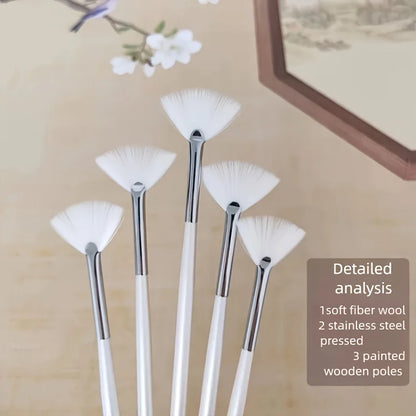 10pcs of fan-shaped fruit acid beauty brushes,soft fan-shaped facial mask brushes for spa use,spa essence liquid-specific brushe